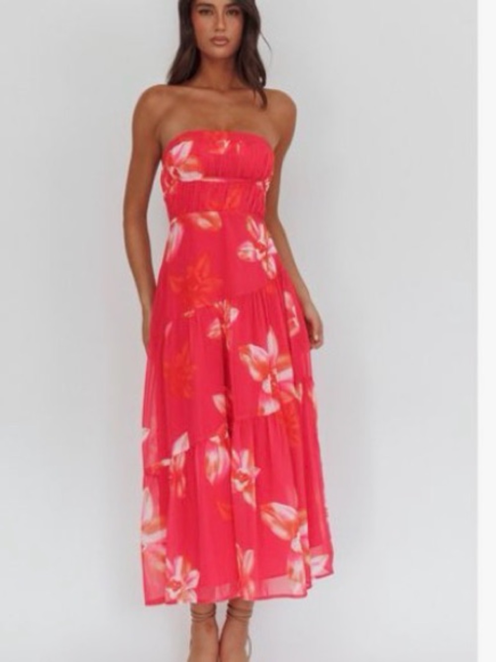 Saints & Secrets Strapless Midi Dress